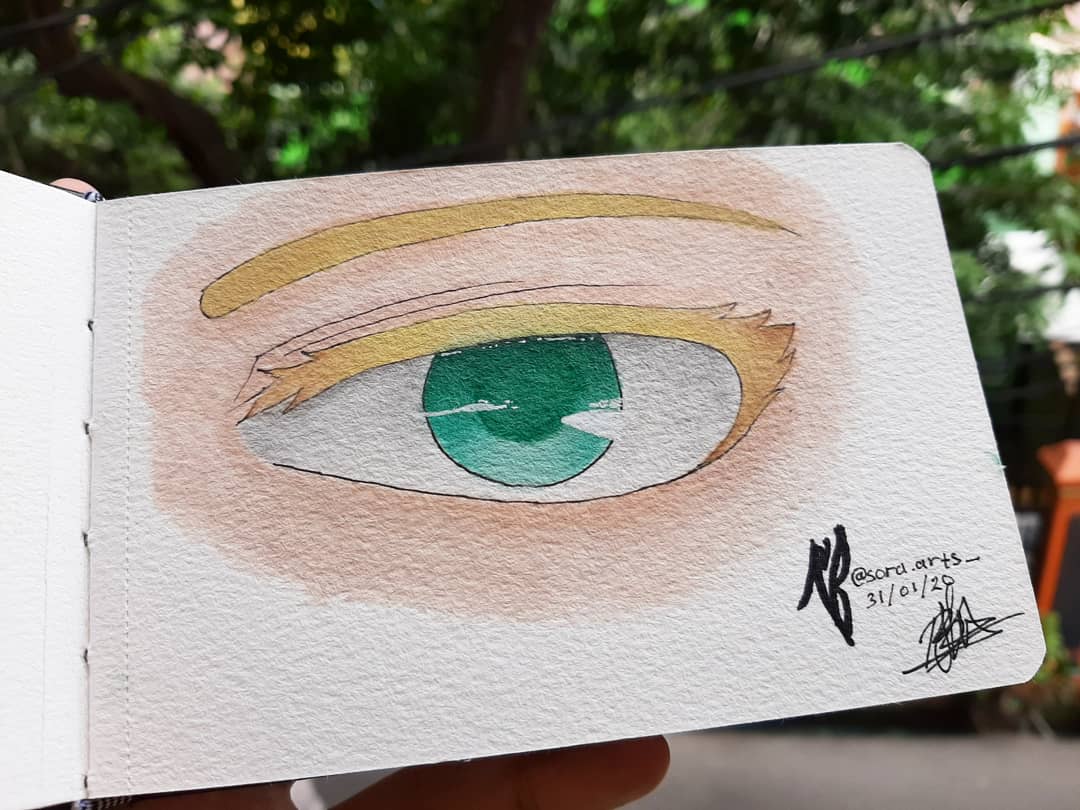 sora_salza's tweet photo. Done \(^_^)/ !! What color is this? turquoise 😍🤤 what a beauty 🤤 💚+💙
It's been a while since my last draw 😂
#art #traditionalart #traditionalartwork #artwork #watercolor #watercolorartwork #eyedrawing #eyeart #eyes #turquoise #turquoiseeyes #animeeyes #animeeyesdrawing https://t.co/S2jh8LP0sW