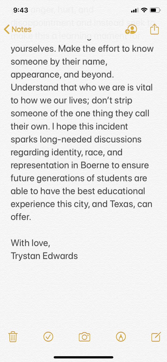 A message of love and peace from me to the Boerne community.