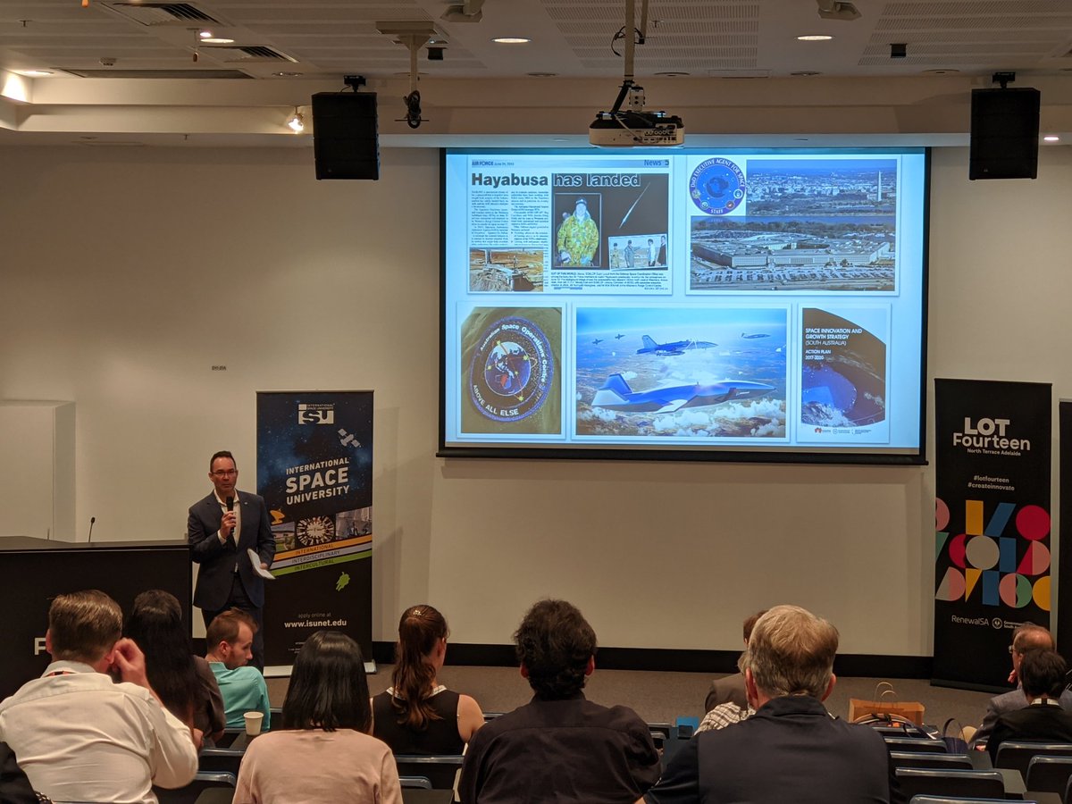 Darin Lovett, Director of Space at <a href="/SASIC_Aus/">South Australian Space Industry Centre</a> bringing the laughs at #isuadl20, telling us about his space career and the 3 I's versus the 3 S's... #isuaustralia #adlspacesummer #shssp20 #isunet