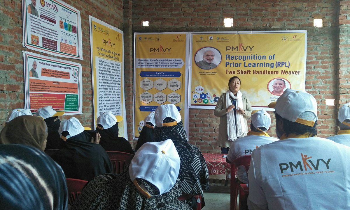 Chanucreations's tweet photo. Two days RPL pmkvy Skill development training programme for two shaft Handloom weaver at Nirpura Baghpat District Uttar Pradesh on 30th &amp; 31st January 2020.
@TextileSSC @PMKVY_ @MSDESkillIndia  @myogiadityanath 
@PMOIndia https://t.co/gc6U5ssB1l