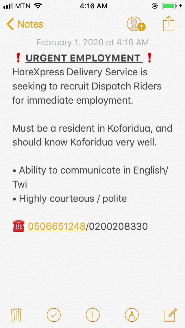 harexpressgh's tweet photo. We are hiring!!!
#koforidua #dispatchrider #courier #Lakers #Ighalo #harexpress https://t.co/yFnFrSd1Hv