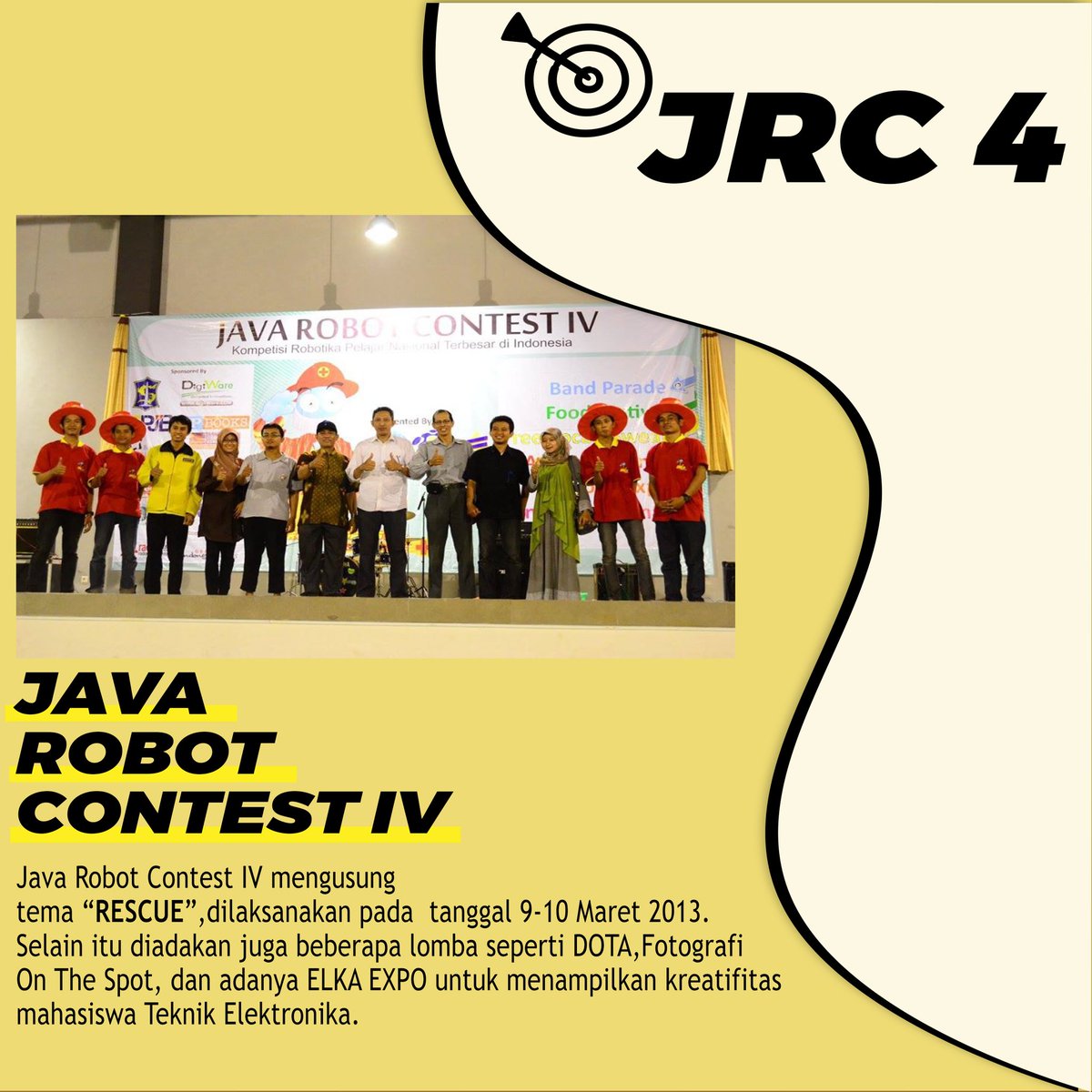 [THROWBACK JRC]
Haii JRC mania!!!
Tahukah kalian kapan JRC IV diadakan? Betul banget, pelaksanaan JRC IV diadakan pada tanggal 9—10 Maret 2013. JRC kali ini mengusung tema "RESCUE". (info selengkapnya cek official instagram JRC <a href="/officialjrc/">JRC</a>)
