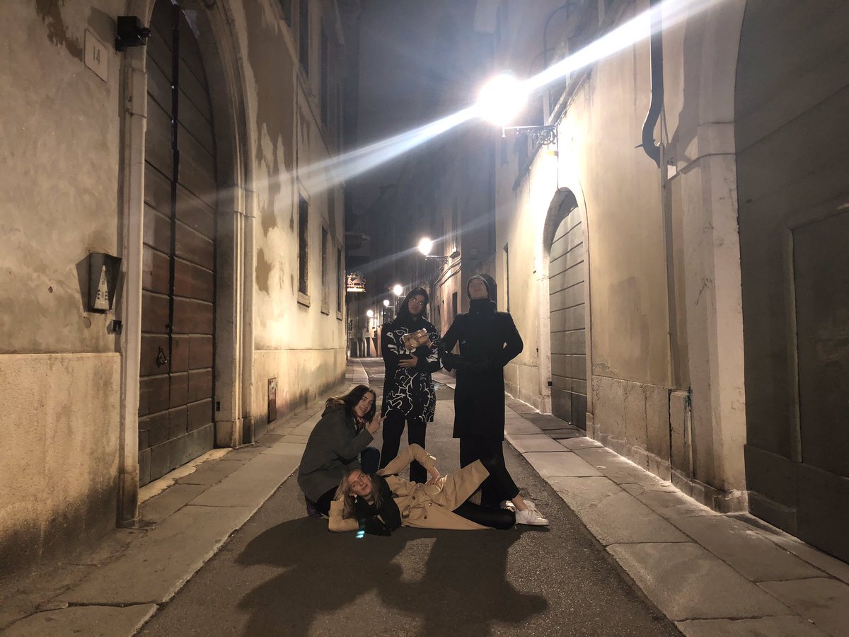 Chella and friends in the middle of the street