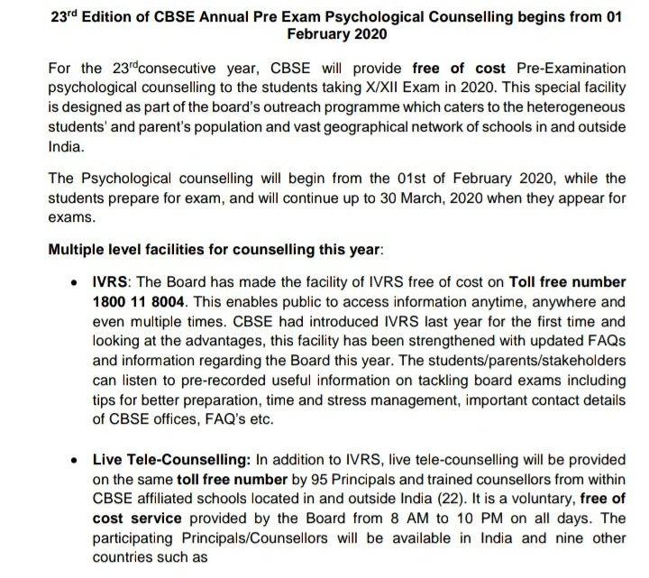 cbseindia29's tweet photo. #CBSECounselling2020 #CBSE
@PIBHindi @PIBHRD @HRDMinistry @DDNewslive @AkashvaniAIR @DrRPNishank @PTI_News @PIBHRD https://t.co/lWgiALKDZ6