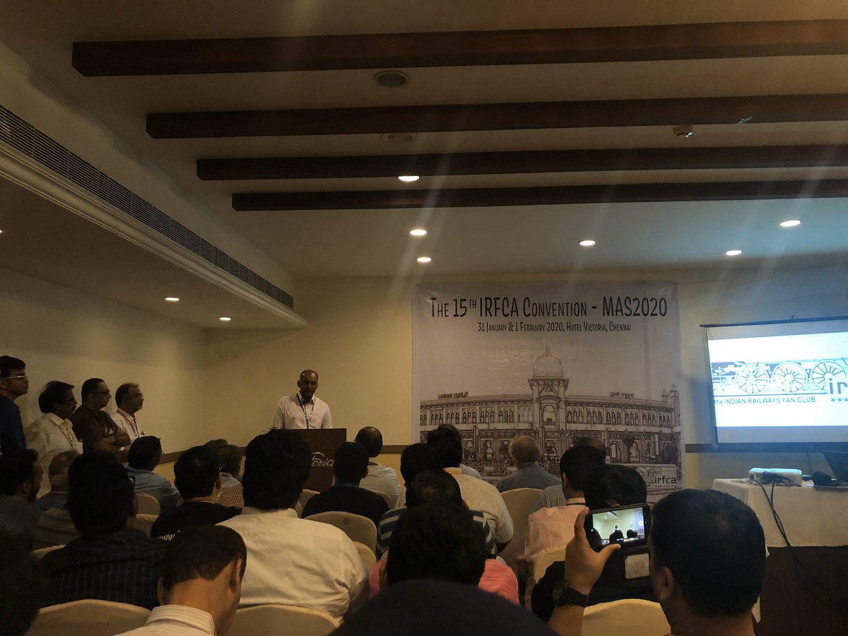 JatinBhhavsar's tweet photo. General Manager Mr. John Thomas adding their romance with railways with us railfans..... very lovely experiences shared by them. #MAS2020 #VarugaVaruga https://t.co/30tf6kS79U