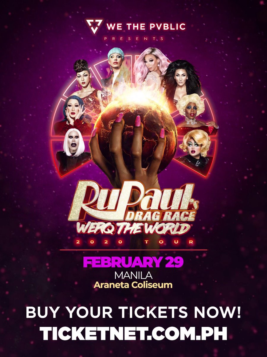 GHORL IT'S FINALLY HERE!

So excited to see our favorite Queens live! Thanks @wethepvblic for bringing the Werq The World Tour to Manila, happening @ Araneta Coliseum on February 29 ✨#WTWManila

GET your tickets at ticketnet.com.ph