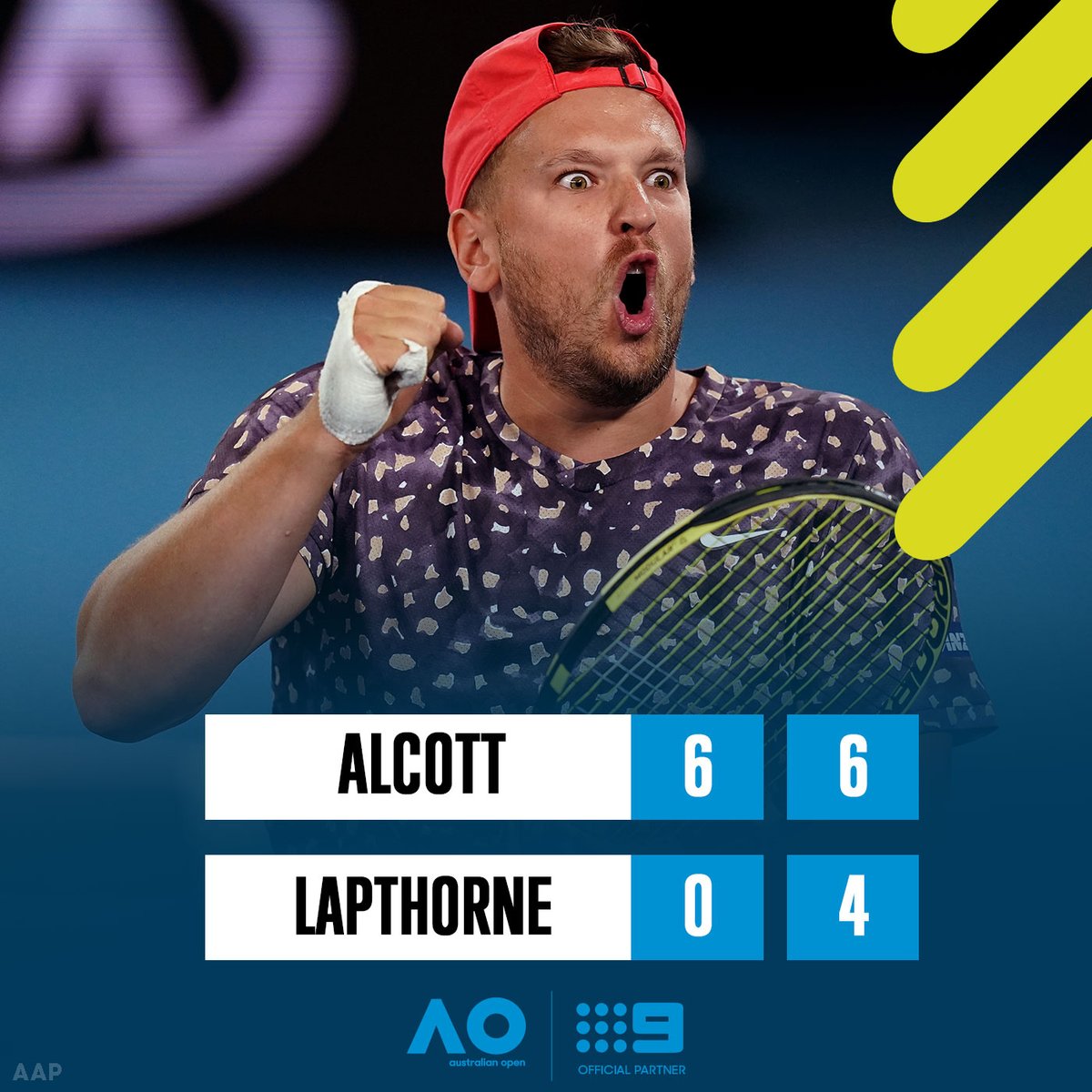 wwos's tweet photo. ALCOTT WINS THE TITLE!🏆

The Aussie takes out his sixth Australian Open.

Watch: @Channel9 
Stream: https://t.co/jbbOi47INB
#9WWOS #AusOpen https://t.co/Buv0xsRcWT
