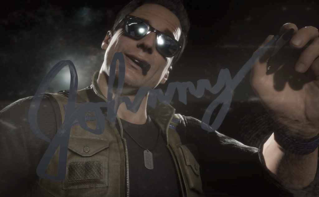 JohnnyTheCage1's tweet photo. @RuV_2nd “This is for my biggest fan, with love 
Johnny Cage” https://t.co/fTJ6uq6UeX