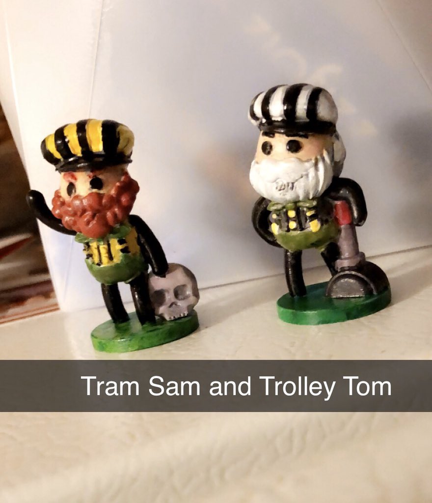 LevEssence's tweet photo. They need touch ups, but #tramsam and #trolleytom are ready for some #TrialByTrolley action! The new game from the guys at @Explosm https://t.co/bA2USBk7V1