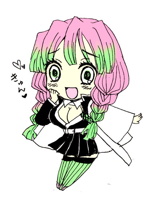 アマネ@11/16東7A35abさんがTwitterに投稿した甘露寺蜜璃(鬼滅の刃)のイラスト。