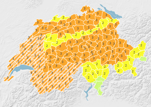 Warnkarte MeteoSchweiz