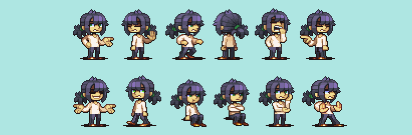 Neoriceisgood's tweet photo. Some poses for Noah, one of the main characters from my #webcomic Hero oh Hero. #pixelart https://t.co/RXkTK7dwtA