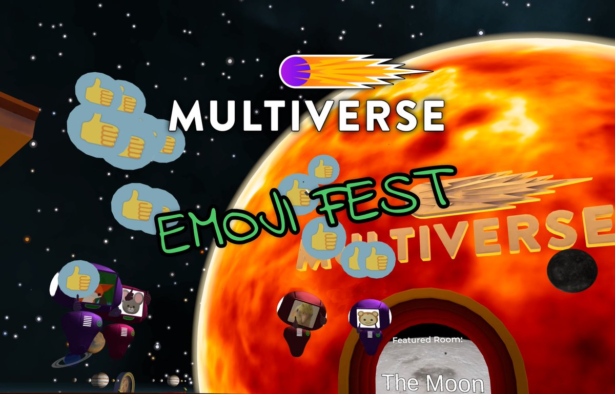 Multiverse_FTL's tweet image. Just sharing a little screenshot from @Multiverse_FTL&apos;s Solar System Room last night where we stumbled upon a bunch of #HappyRobots that were having an Emoji Fest! 👍👍👍👍👍👍👍👍👍👍👍👍
