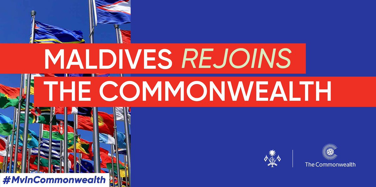 Today, Maldives rejoins <a href="/commonwealthsec/">The Commonwealth</a> as its 54th member state. We look forward to more opportunities in national development and a brighter future as a successful alliance. #MvInCommonwealth