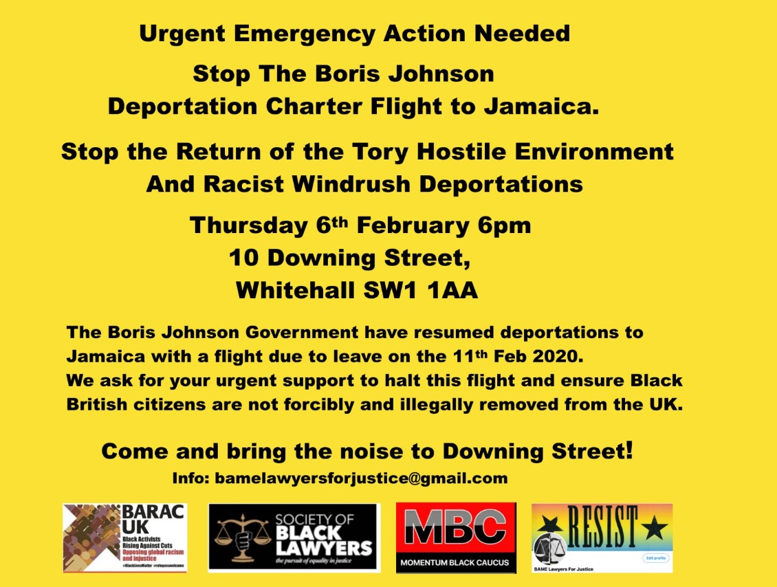 Emergency demo on 6th Feb Downing Street, 6pm against  mass deportation charter flight to Jamaica facebook.com/events/s/emerg… #Jamaica50 #stopdeportations #enddeportations #nocharterflights  #jamaica50 #enddeportations #nocharterflights #endhostileenvironment