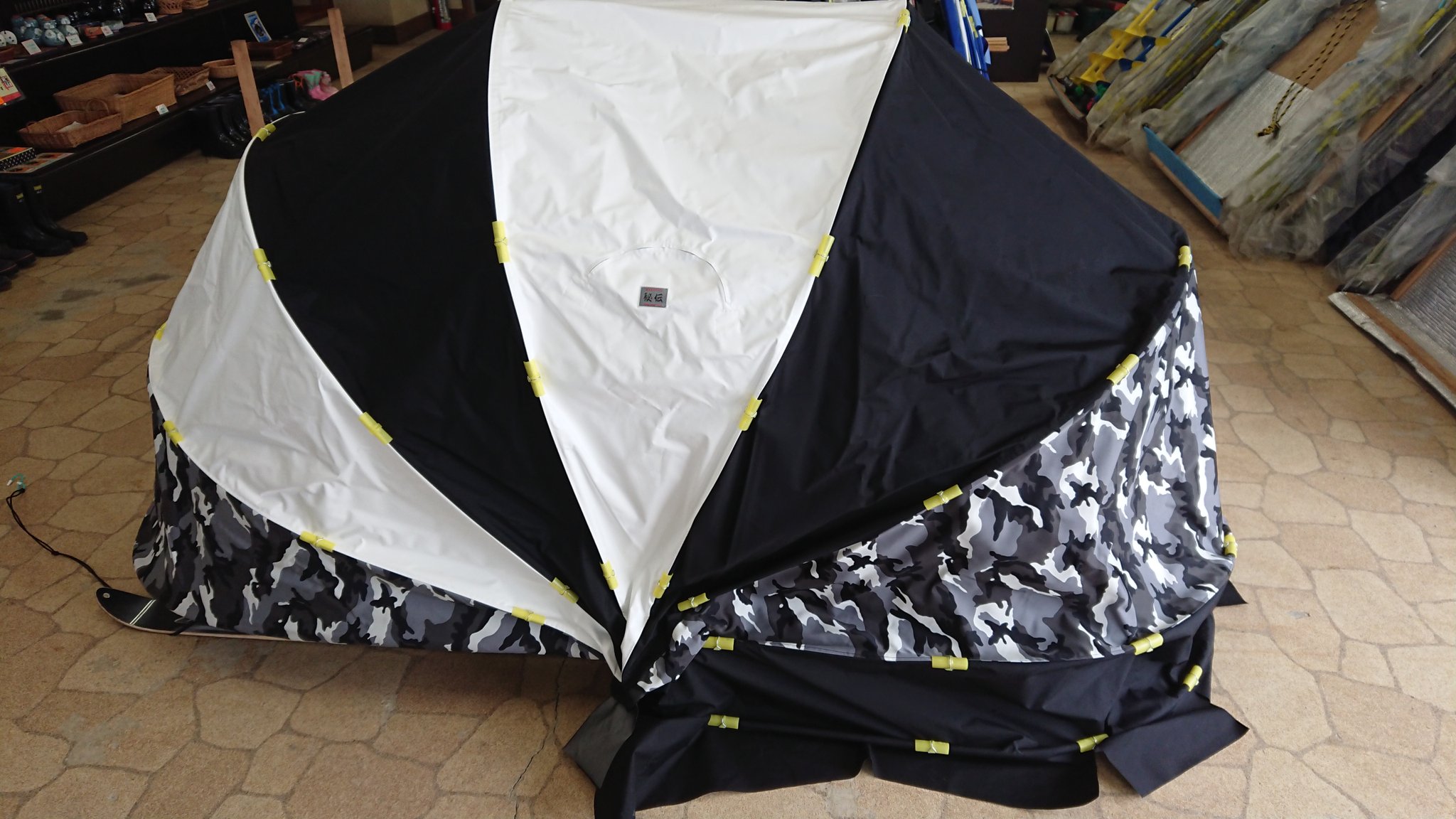 ワカサギ カタツムリテント フレーム 上州屋 氷上 穴釣り 硬 