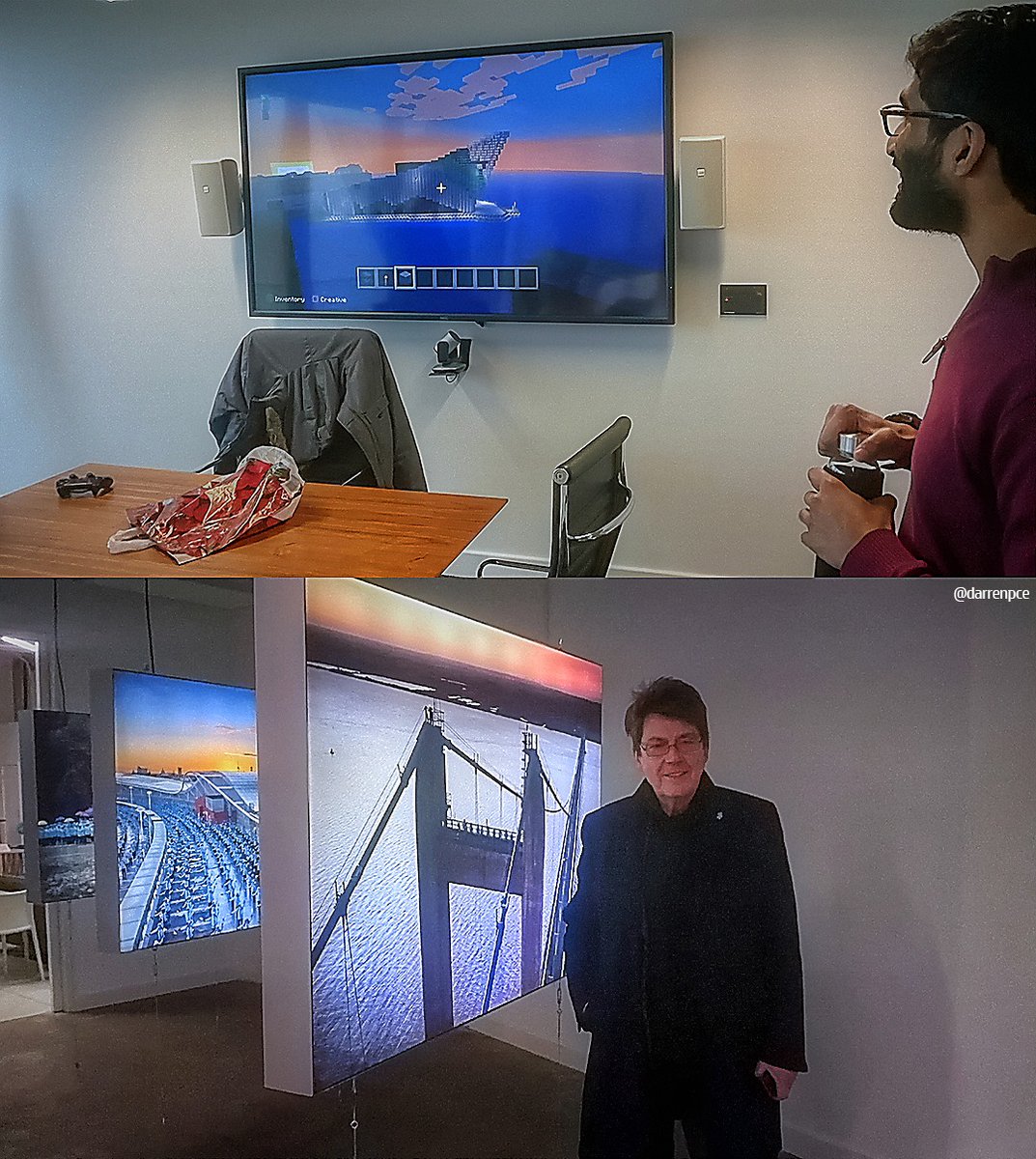 #OTD 2018 -- at @C4DIHull seeing #Hull as #Mindcraft ... then escorting @MikeReadUK around @OctoVisionMedia's #drone #photography exhibition @humberstgallery. This is a nice-albeit-eclectic memory.