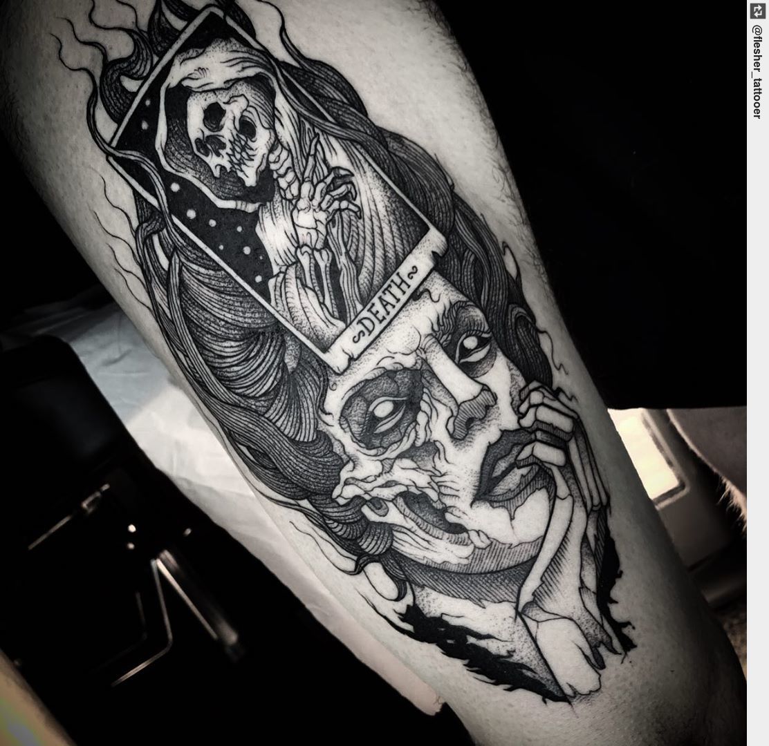 Sorry but the other picture's perspective was weird and gettin on my  nerves. - #blackworkerssubmission #TAOT #darkartists #tattooartist, image size:1112x1080