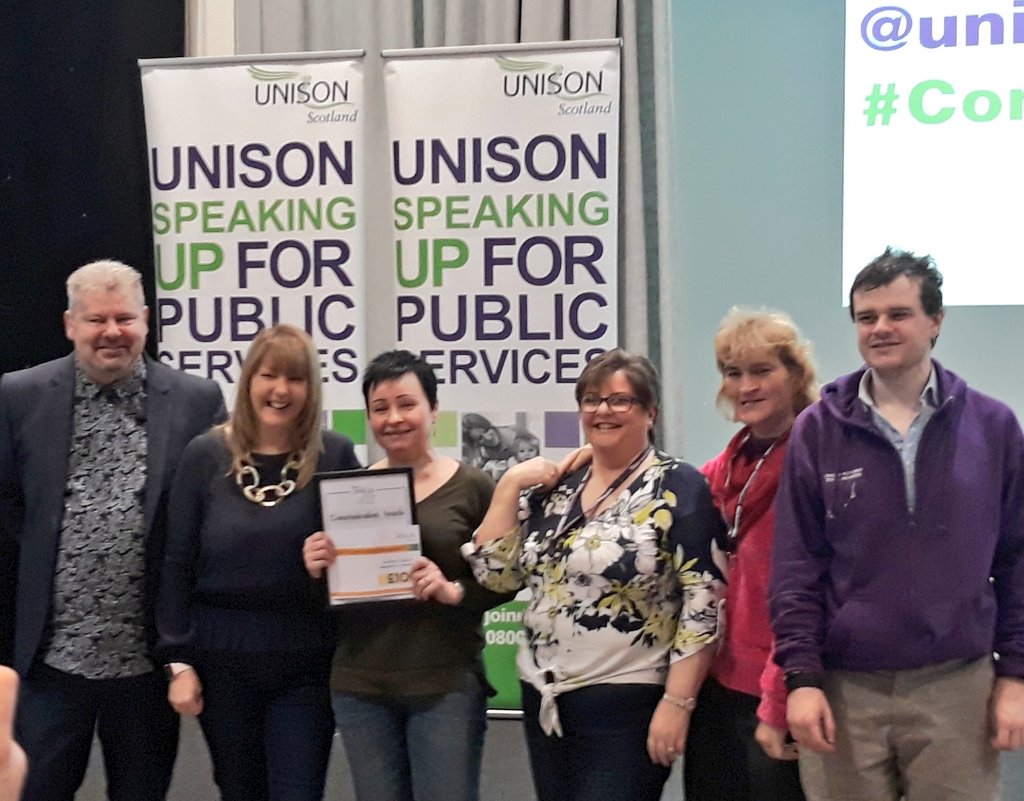 MagGallacher's tweet photo. @unisonscot Well done to the Scottish Disabled Members' Committee who won Silver at Unison's Scottish CCC #CommsAwards for their "Be Reasonable" campaign on reasonable adjustments for disabled employees. https://t.co/mtRQaVIGx0