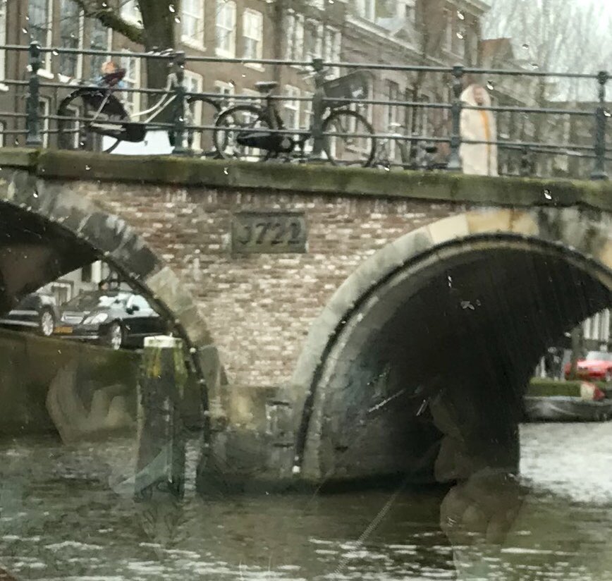 The Anne Frank cast have just found a bridge built in 1722, just like our school! #Amsterdam