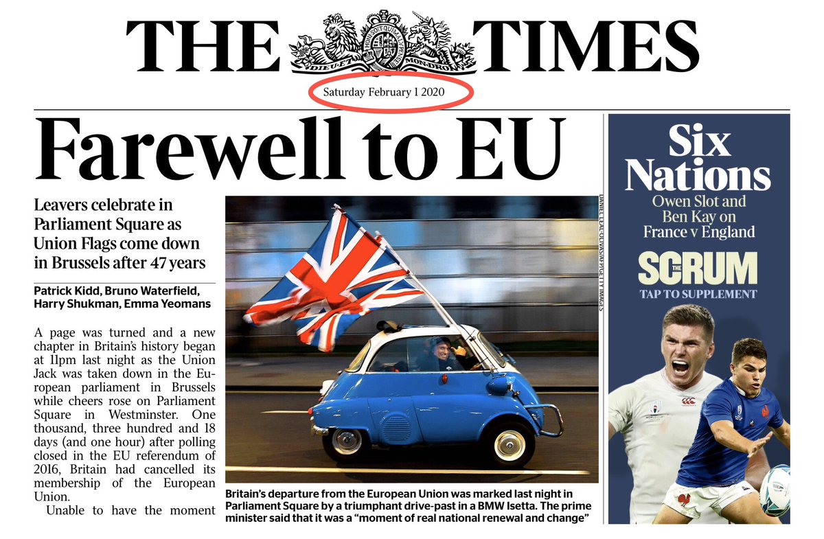 OliGuy's tweet image. It has just occurred to me that @thetimes is using US Date format on the front cover. The logic of Month, Day, Year is somewhat questionable... It should read ‘Saturday 1 February 2020’.
#DateFormat #DDMMYY