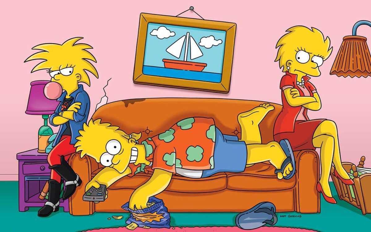 #INFO #LesSimpson : Dans le monde réel, Homer aurait aujourd'hui 69 ans, Marge en aurait 64, Bart 39, Lisa en aurait 38 et Maggie 31 !