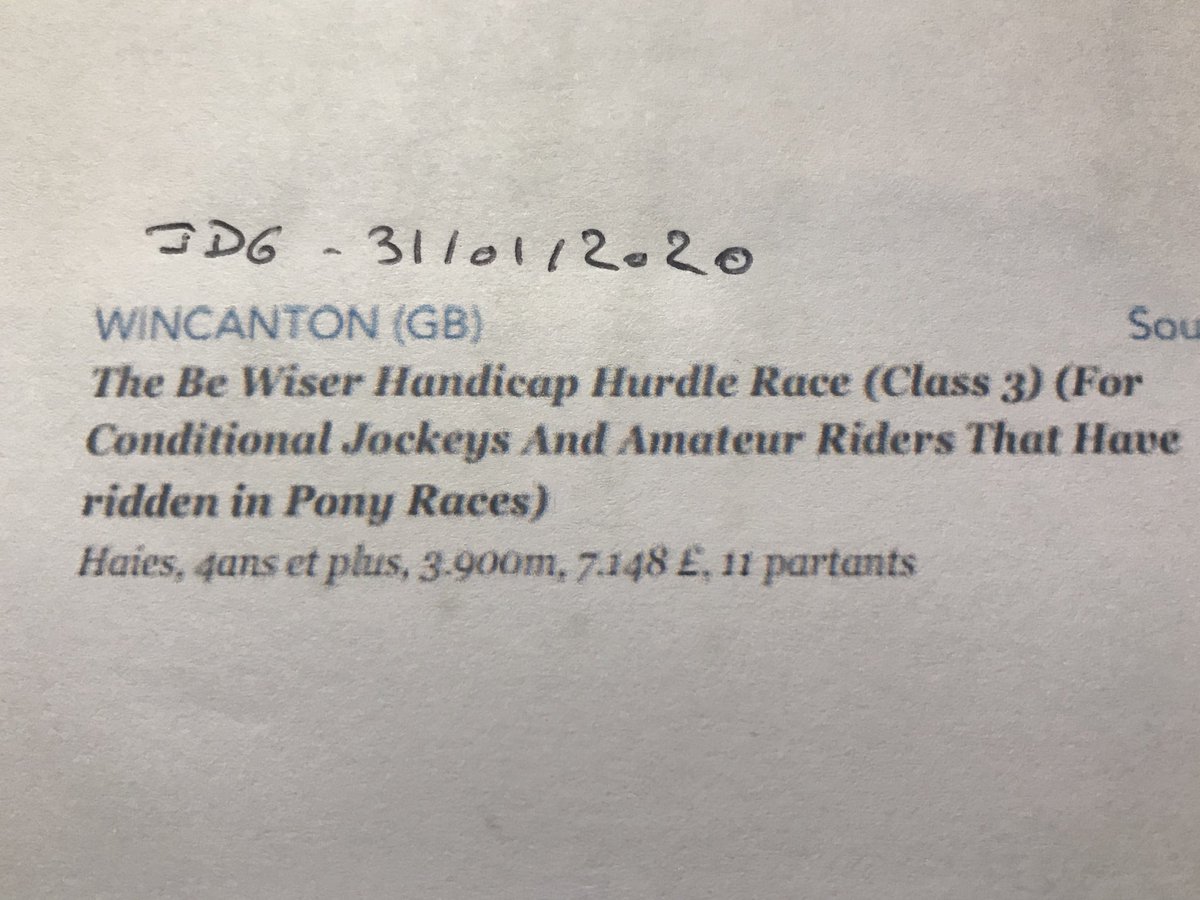 A quand en France une course pour jockeys professionnels et amateurs ayant monté en courses de poneys