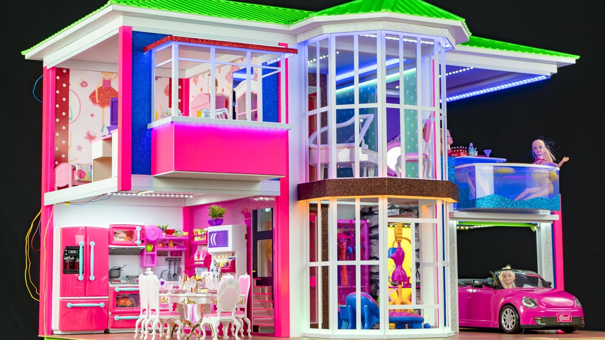 barbie doll house swimming pool