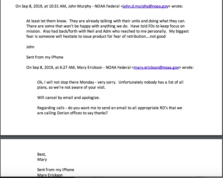 NOAA/NWS email thread CONTINUED: "My biggest fear is someone will hesitate to issue product for fear of retribution....not good" #FOIA