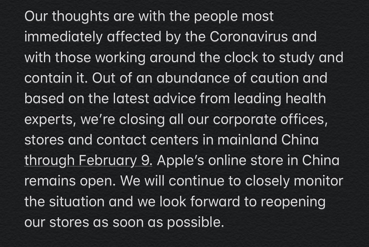 Apple временно закроет офлайн-магазины в Китае