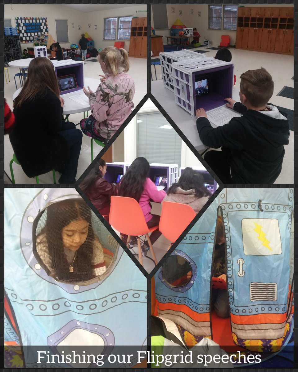 ResRRay's tweet photo. We spent time finishing our speeches on @Flipgrid in 2nd-5th grade. PreK-1st spent time talking and building symbols for the 4 seasons. #k5 #flipgrid #minutetobuildit #creativity #Rocketsigniteandinspire @RobbinsRockets https://t.co/mVjfGkDLsh
