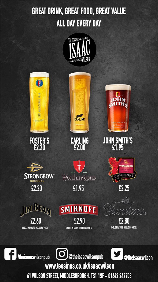 The Isaac Wilson (@theisaacwilson) on Twitter photo Off to Boro vs Blackburn remember we don’t do ‘match day’ specials - we just do great value food & drink all day, every day!! We are 2 mins from 🚂station & 10 mins from ⚽️ #UTB #boro #brfc <a href="/AwayDayPubs/">Away Day Pubs</a> #teesside 🍺⚽️🍽🍔 Off to Boro vs Blackburn remember we don’t do ‘match day’ specials - we just do great value food & drink all day, every day!! We are 2 mins from 🚂station & 10 mins from ⚽️ #UTB #boro #brfc <a href="/AwayDayPubs/">Away Day Pubs</a> #teesside 🍺⚽️🍽🍔
