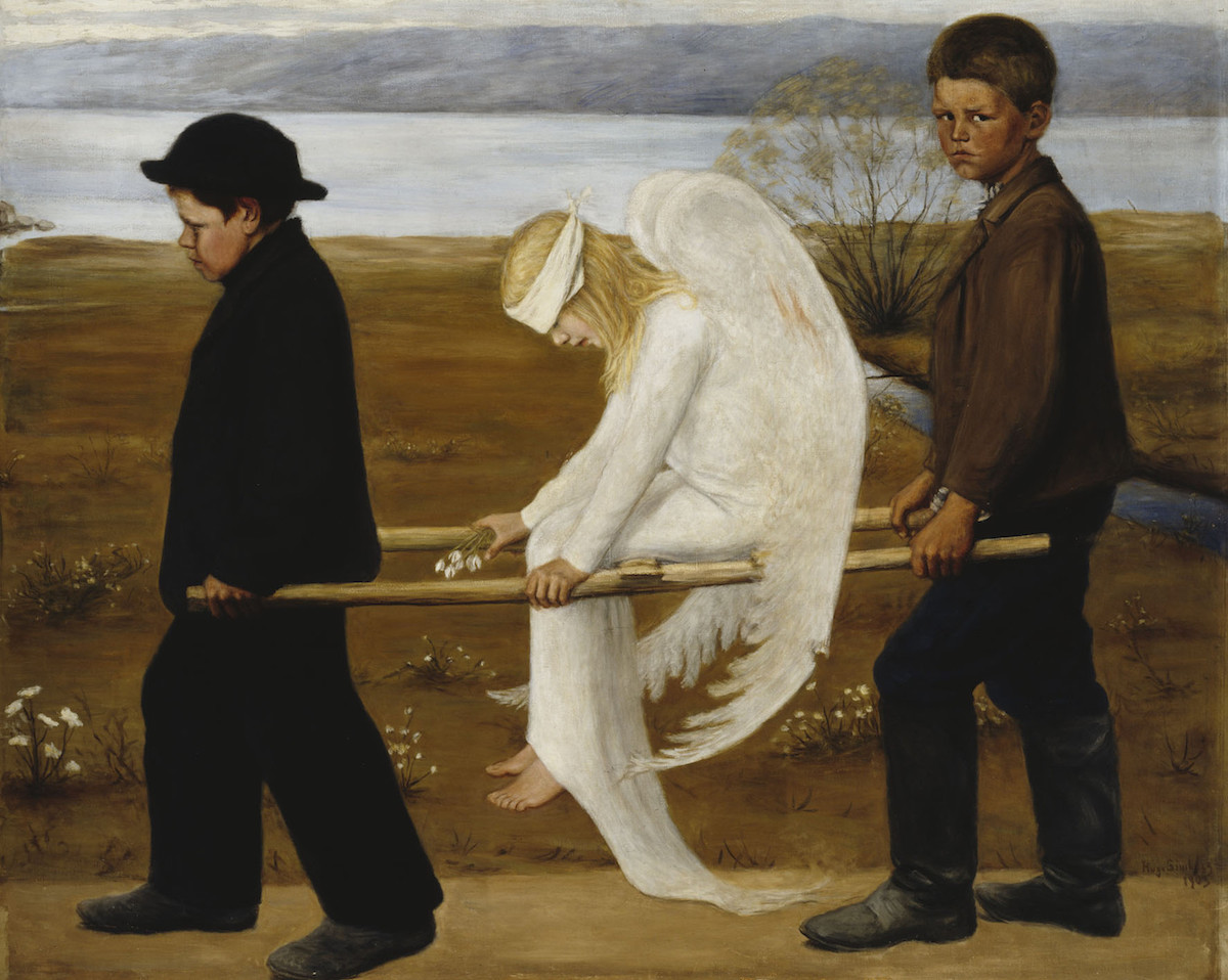 Hugo Simberg: Sårad ängel, 1903. Finlands Nationalgalleri / Konstmuseet Ateneum, saml. Ahlström. Bild: Finlands Nationalgalleri / Hannu Aaltonen.
