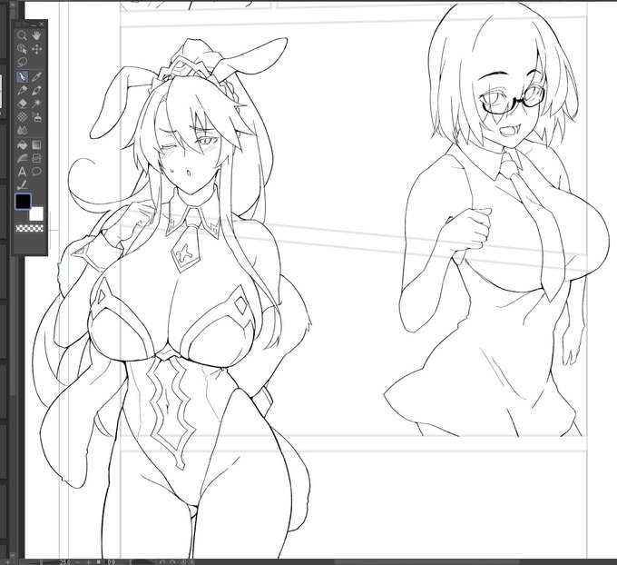 やはりペン入れの段階になると乳が一回り大きく 