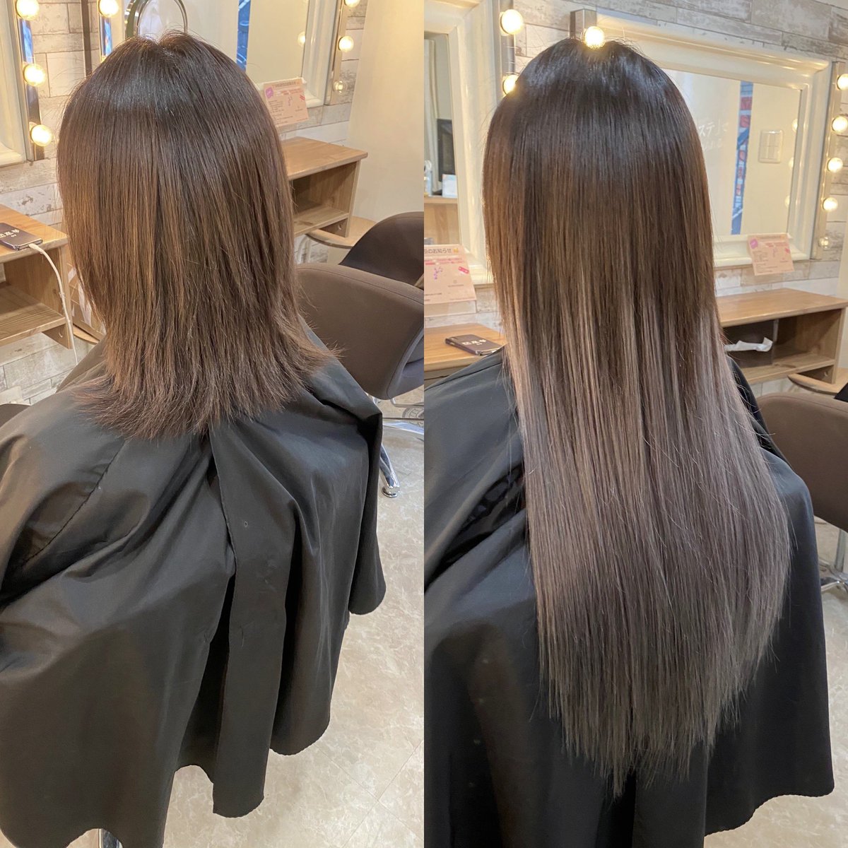 Hair Make Salon Zero シールエクステ70枚の グレージュグラデーション 地毛感半端ない仕上がりでーす カラーなしの絶対失敗しないイメチェン エクステ 京都 Hair Make Salon Zero シールエクステ70枚の グレージュグラデーション 地毛感半端ない仕上がりでーす カラーなしの絶対失敗しないイメチェン エクステ 京都