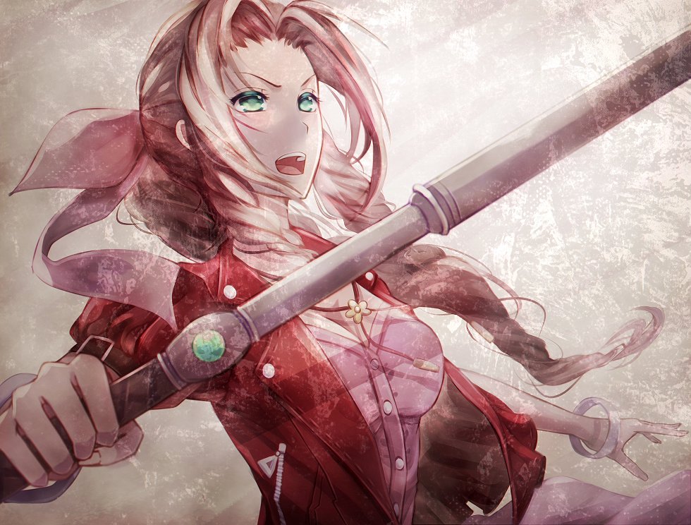 Ff7の新しい動画のエアリスが美し凛々しい Ff知らん人も見てほしい 見て頂き ステファン長嶋のイラスト