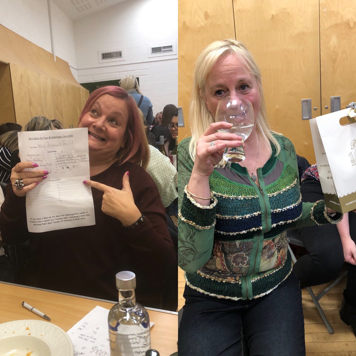 Winning at round 1 and in the raffle! 🙌🏻🥰🌟🥳🥂 #anddontforgetthegin #mrsbrownsgirls #heritagecommittee #quiznight Thanks to @gamlingay_netball_club for a great night!