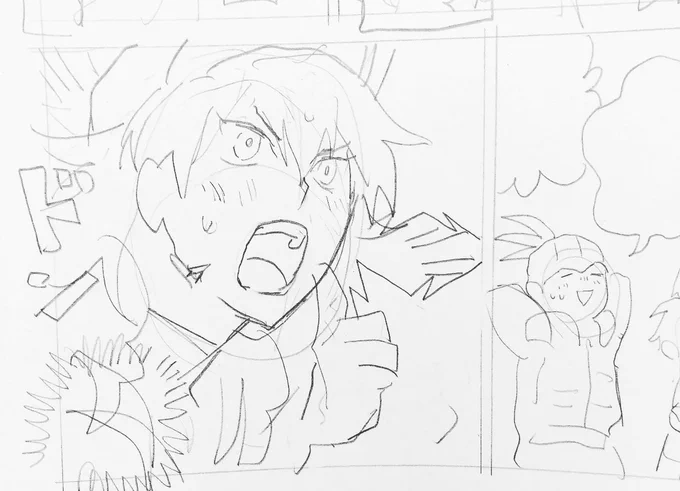 寒さに震えながらdnkb描いてるけど下書きにならない ラフじゃん 