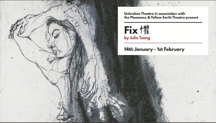 executetheatre's tweet photo. Last chance to see Fix at 3.30pm today. Thanks to an amazing team who put my words on stageโค๏ธ with love and gratitude @djientan @_TinaChiang @MikeyMikeyHowe @LianWilkinson @witchywonderer @argyllrb @UnbrokenTheatre @yellowearthuk #alihunter #zoesmith @ThePleasance https://t.co/GPiqVPvd8G