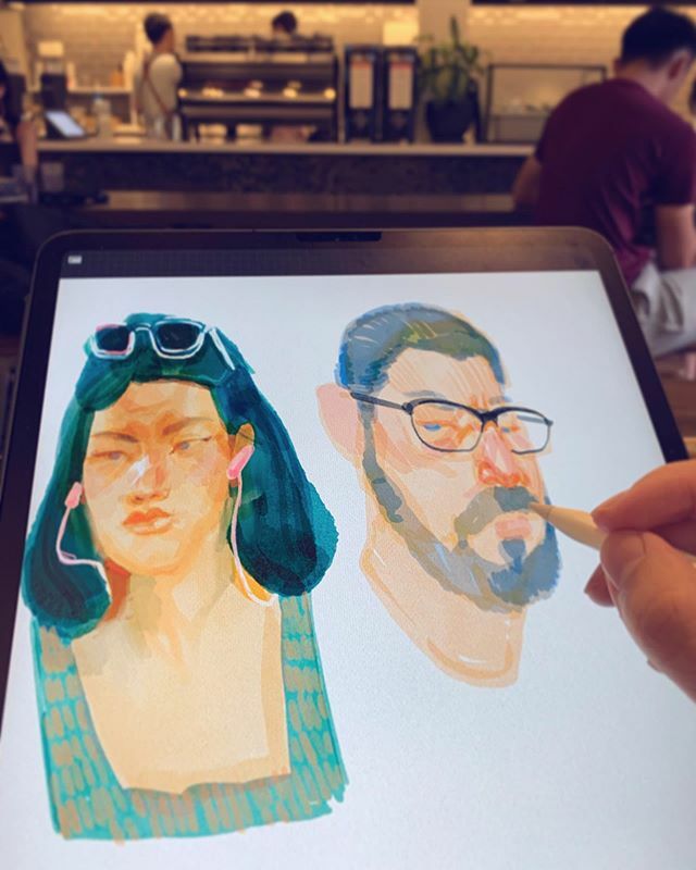 dre_drew_it's tweet photo. Saturday at Dutch Colony Coffee Co. ☕️😁 #andrewee #art #ipadpro #Apple .
.
.
.
.
#cafeart #peoplewatching #coffee #urbansketching #artist #illustration #doodle #drawing #people #places #faces #procreate #sketch #sketchbook #artistsoninstagram #weeken… https://t.co/NeABCMBSSh https://t.co/FhFtZ66kFk