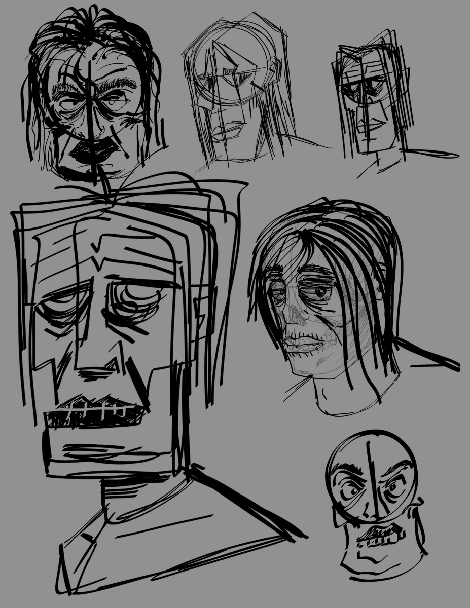 This Frankenstein's monster drawing I did a while back was interesting. I initially went for a different look than what I'm known for but I wasn't satisfied by the look of it, so I eventually went with my usual look while using the described character features from the book.