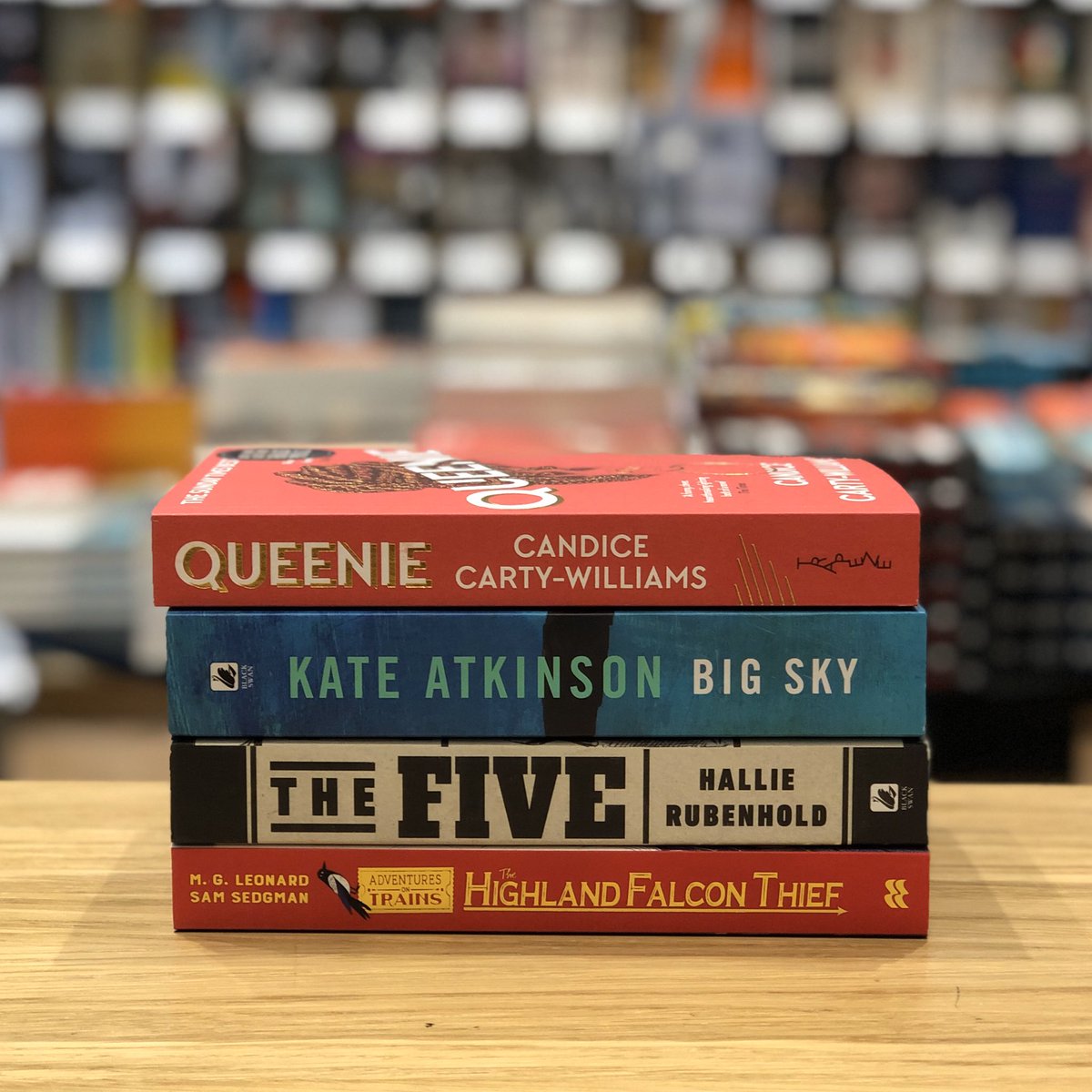 New month means new books of the month! Watch this space to find out more about these wonderful reads.
#treatyourshelf #queenie #bigsky #thefive #thehighlandfalconthief #wbotm #botm #kateatkinson