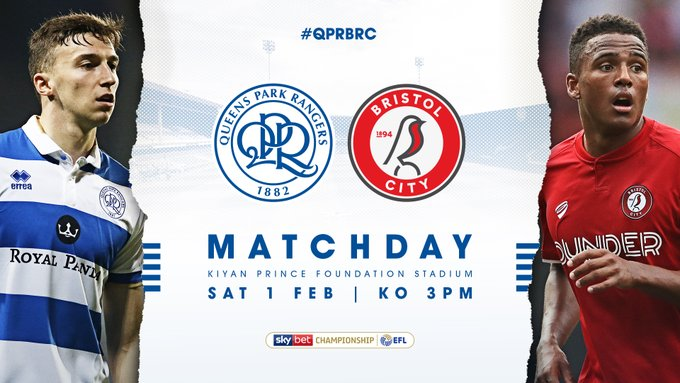 dgeniece's tweet photo. MATCHDAY #Championship

Sky Bet Championship
Queens Park Rangers vs Bristol City
3:00pm Saturday 1st February
Kiyan Prince Foundation Stadium

#QPR #QPRBRC https://t.co/6xriyY8wzd
