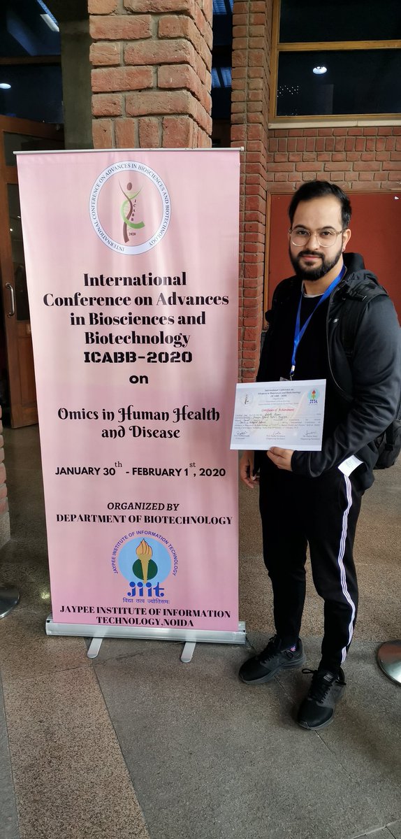 ResearchYen's tweet image. Many congratulations 💐 to our Graduate student @Sakethkapoor for receiving Second Prize in Oral Presentation at International Conference on Omics in Human Health and Disease organized by JIIt, Noida @YenUniT @hupo_org @IndiaDST @ICMRDELHI #stemcell #proteomics