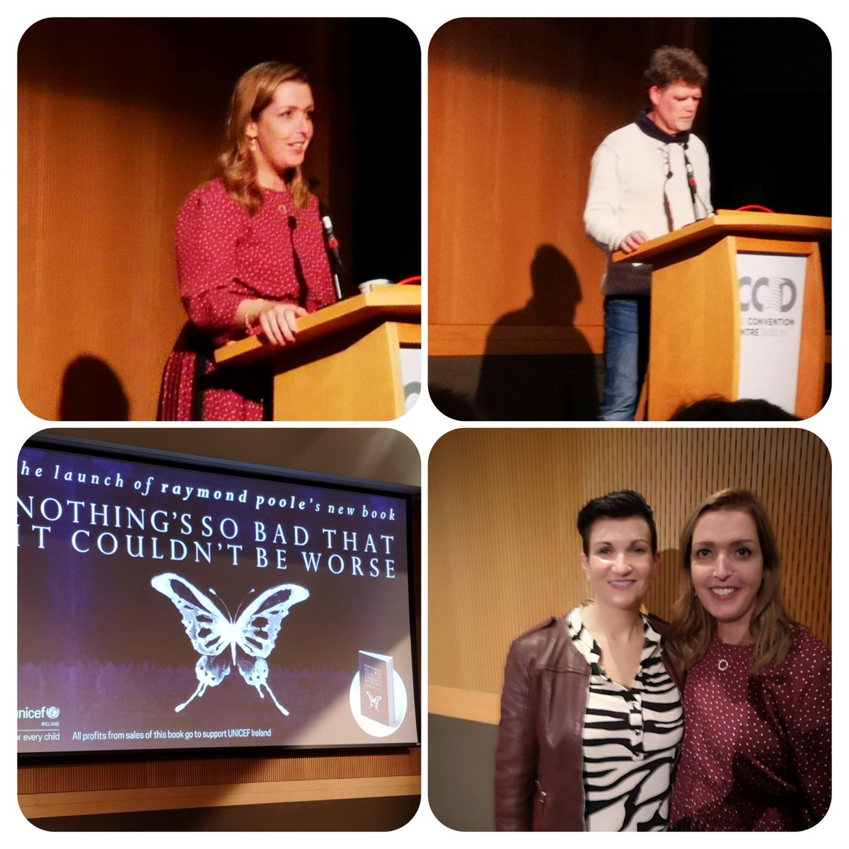 tracy_geraghty's tweet photo. Delighted and humbled to have been invited to @Aladinsane40 book lunch in the convention centre Dublin last. Some very moving words including those from the astoundingly courageous and beautiful @PhelanVicky. Thank you to @BookHubPublish #nsbticbw #pca #UNICEF https://t.co/uBiRYW8ItG