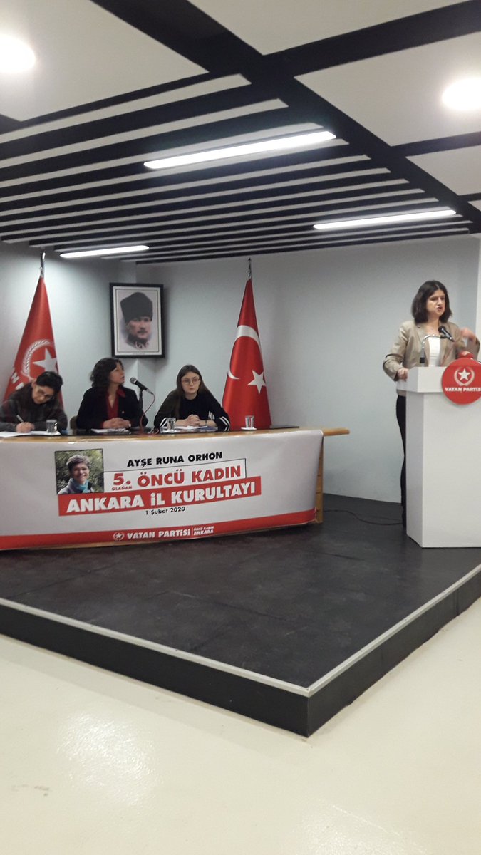 VPKecioren's tweet photo. Vatan Partisi Öncü Kadın Ayşe Runa ORHON 5. Olağan Ankara İl Kurultayı Genel Merkezimizde başladı. https://t.co/CDgFGeO3HG