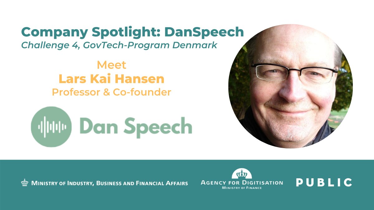 PUBLIC_Denmark's tweet image. Meet @DanSpeechCo! ‘We at DanSpeech are determined to solve the challenge of a Danish language model. The timing of the Program is perfect.’ #GovTechProgramDK #dkpol #dktech #dkbiz