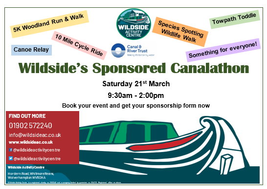 WildsideAC's tweet photo. Join our Sponsored Canalathon on Sat March 21st. Choose an event, book a place and get more info and a sponsorship form.
Our phone isn't working so please call us on this temporary number till the issue is sorted - 01902 751397. #lifesbetterbywater #wolverhampton #wildsideac https://t.co/OsH93z9hbE