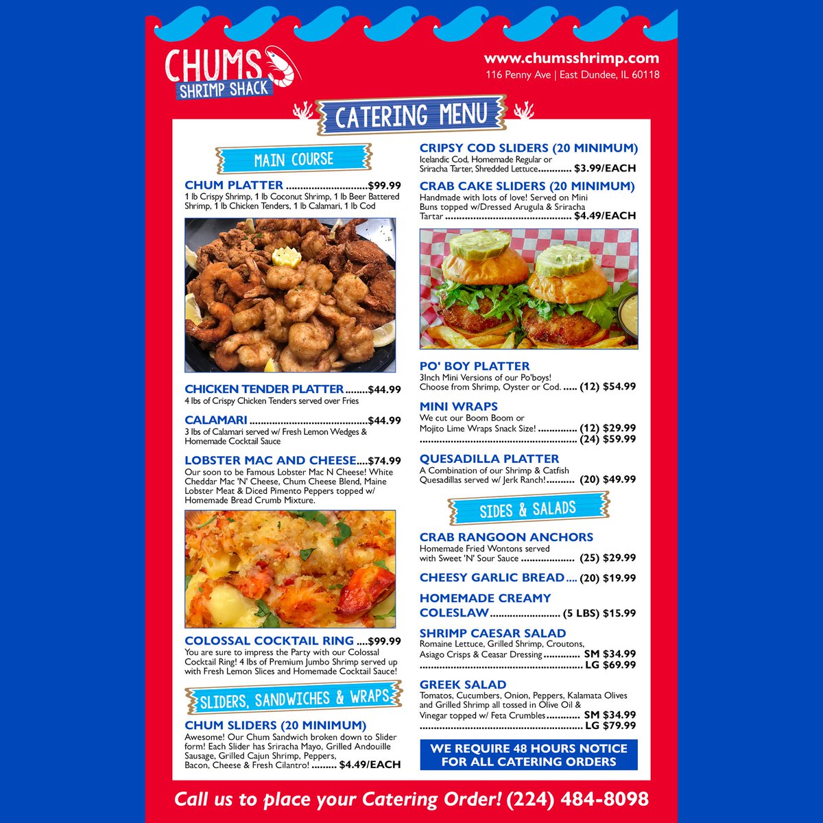 chumsshrimp's tweet photo. Let Chums cater for your Super Bowl party tomorrow! Shrimp platters, Chums sliders, Lobster Mac &amp; Cheese, colossal shrimp cocktail &amp; more, it’s sure to score a touchdown with your guests! 🦐🍤🐟🍔 #chumsshrimp #eastdundee #SuperBowl #catering #football #superbowl2020 https://t.co/4RpbIINB08
