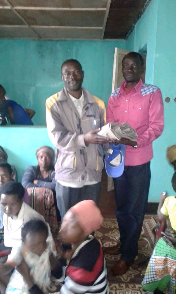 I was blessing brother Benjamin with clothes